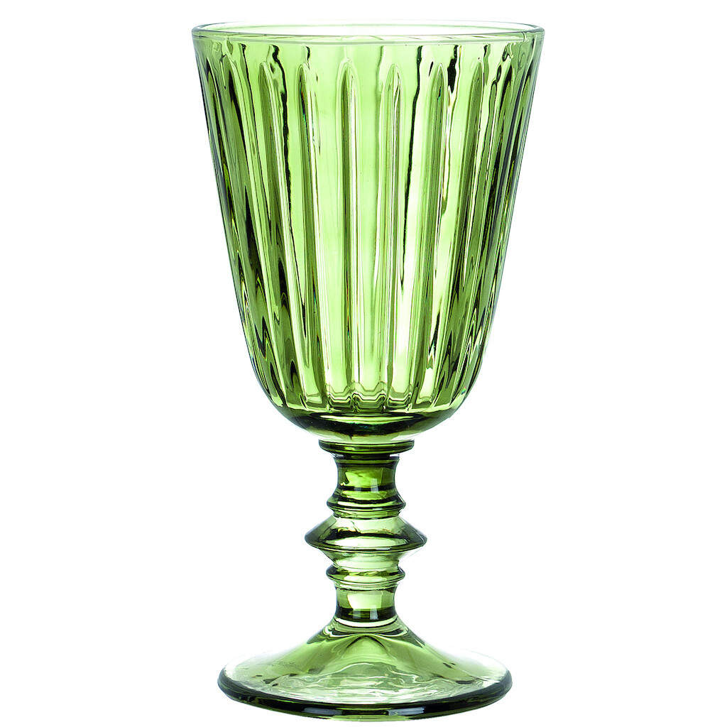 Bicchieri Calici da Vino in Vetro Verde Shabby Blanc Mariclò