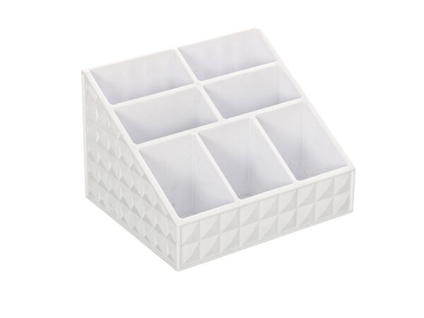 Ferramenta Lombardi - ORGANIZER PER COSMETICI BIANCO SMACK FERIDRAS PORTA  TRUCCHI GIOIELLI A 4 SCOMPARTI 14X20,4X9CM